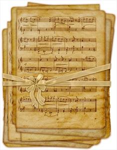 تصویر با کیفیت کاغذ قدیمی نوت های موسیقی